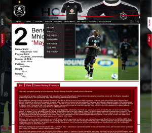 Orlando Pirates FC Website Player Profile